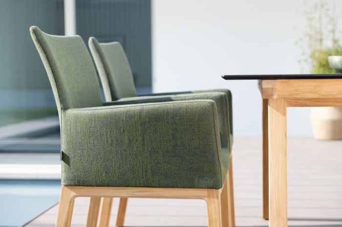 Stern ARTUS Sessel Teak dunkelgrün/schiefergrau meliert
