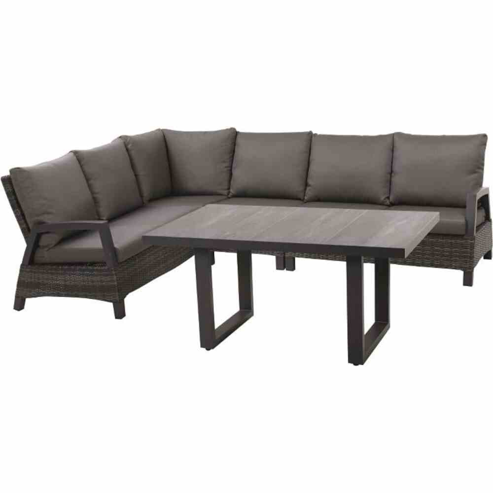 Siena Garden BERGAMO Eck-Set 5-teilig Aluminium/Geflecht/Keramik matt anthrazit