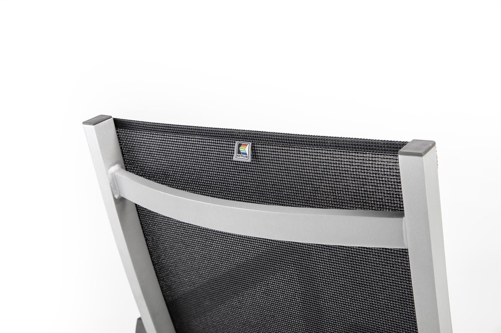 KETTLER BASIC+ PREMIUM Stapelsessel silber/ Lakritz