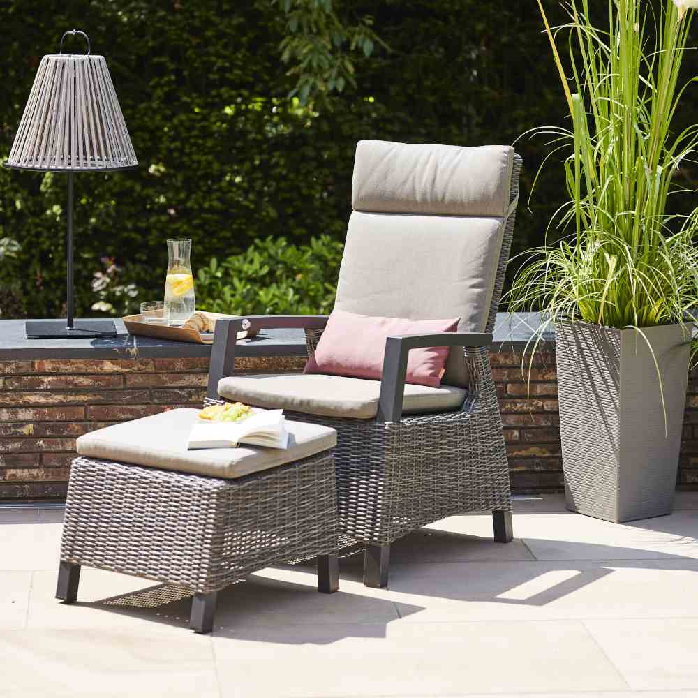 Siena Garden CORIDO Hocker Aluminium/Geflecht charcoal-grey