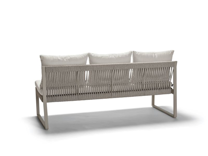 Stern Bank 3-Sitzer Tammo Aluminium/Kordel greige Kissenset 100% Polyacryl Vanilla