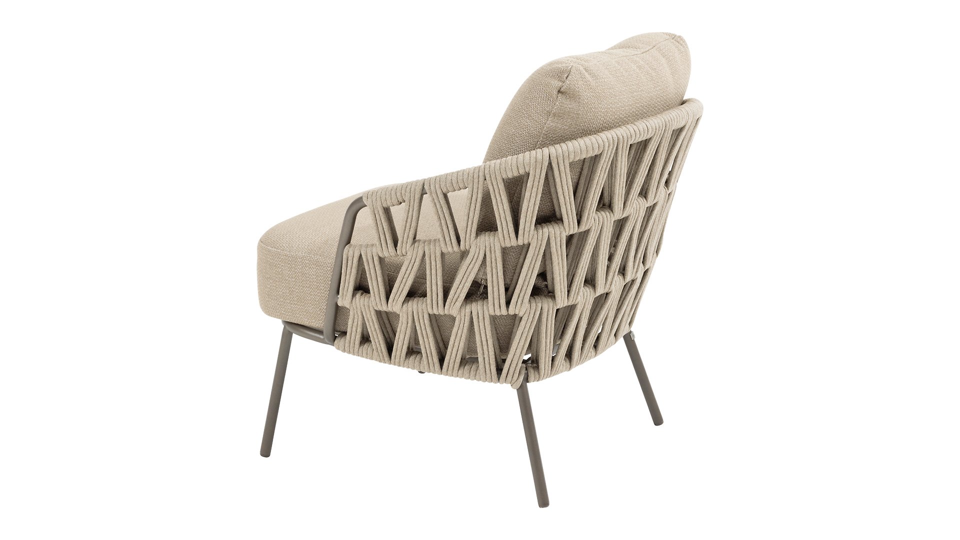 4 Seasons Outdoor Mallorca Dining Sessel Low mit 2 Kissen Terre/Taupe