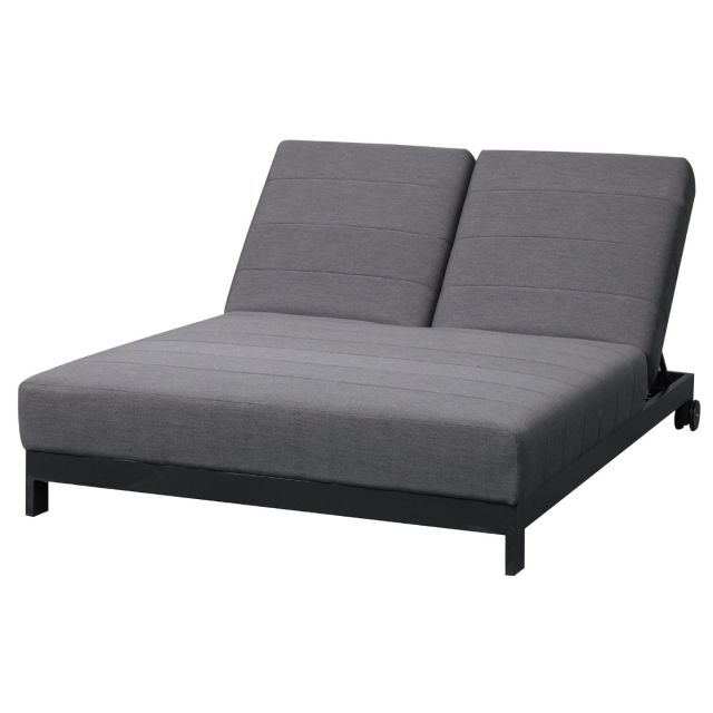 Garino Lido Doppelliege Daybed anthrazit Aluminium/Sunbralla grau