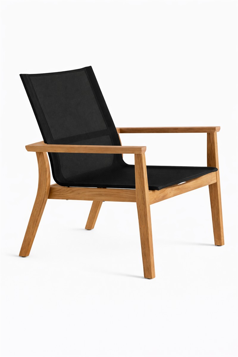 ARCO Lugano Deck Chair Loungesessel Teakholz Schwarz