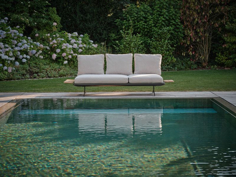 Stern Lounge/Liege Enya Aluminium anthrazit matt Rückenteile perlgrau Kissenset 100% Polyacryl perlgrau