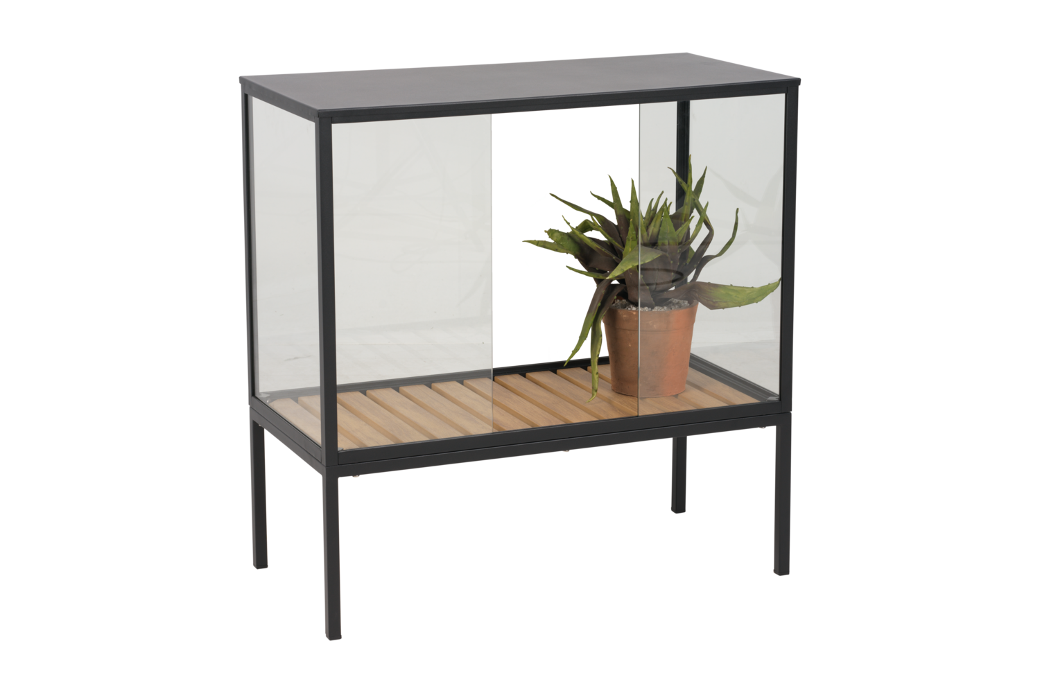 Brafab Grower Pflanzenschrank Niedrig Aluminium/Glas Schwarz