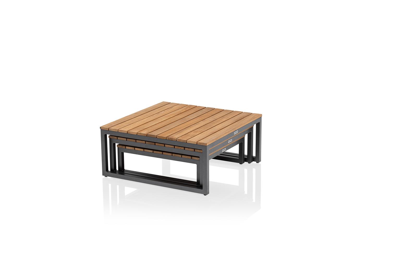Kettler OCEAN SKID PLATFORM Lounge Tisch 3er Set anthrazit