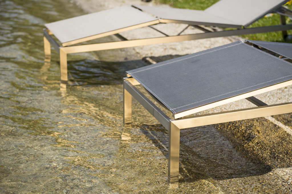 Diamond Garden Monaco Liege Edelstahl-Textilene - Grau/Schwarz
