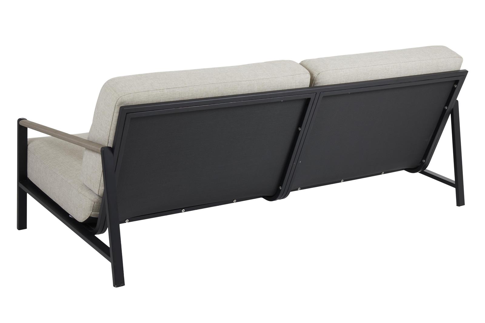 Brafab Lyra Sofa 2,5-Sitzer schwarz/sand mit Kissen