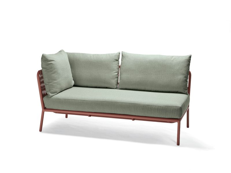 Stern Element 2-Sitzer Romy Lounge Aluminium/Kordel Terra Armlehne rechts Kissenset 100% Polyacryl Salbei