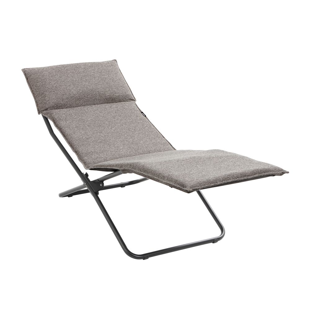 Lafuma Chaise Lounge NIKSEN Noir/Cendre