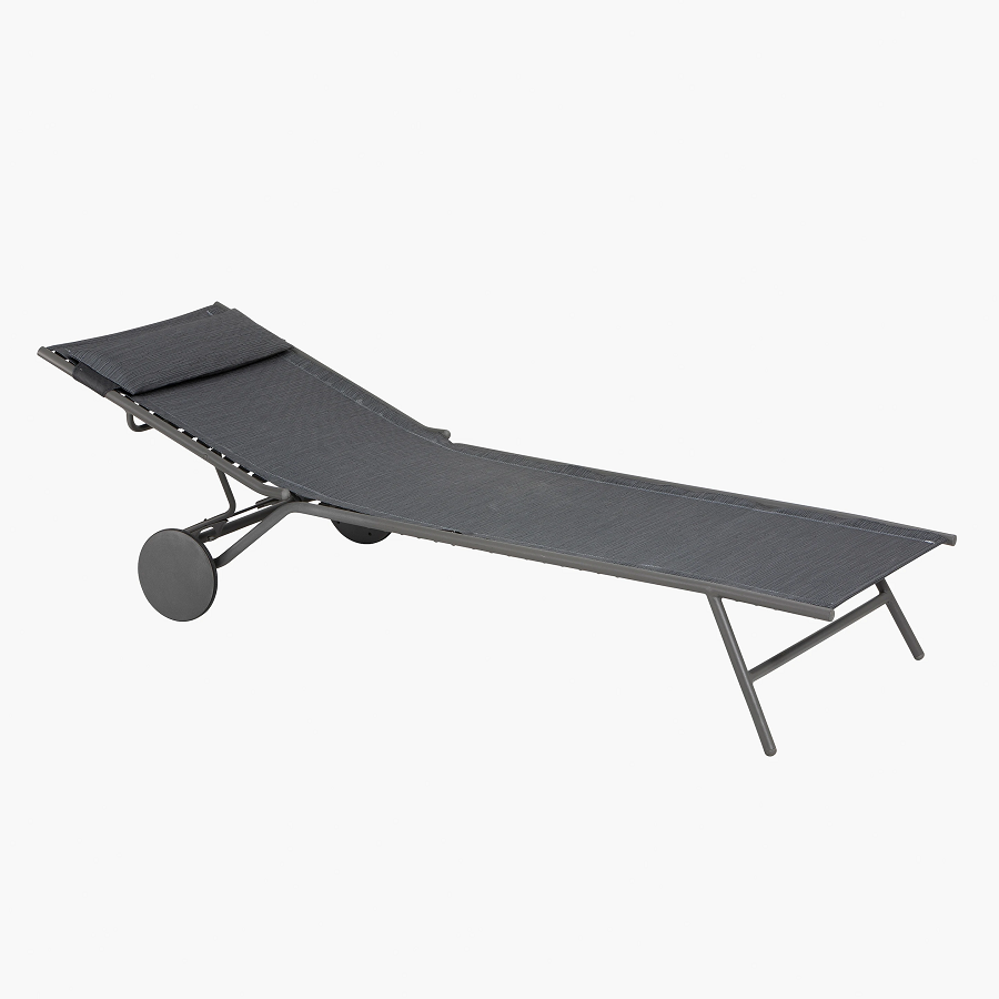 Lafuma MIAMI II RIVES Sonnenliege Batyline® Duo Titane/Obsidian