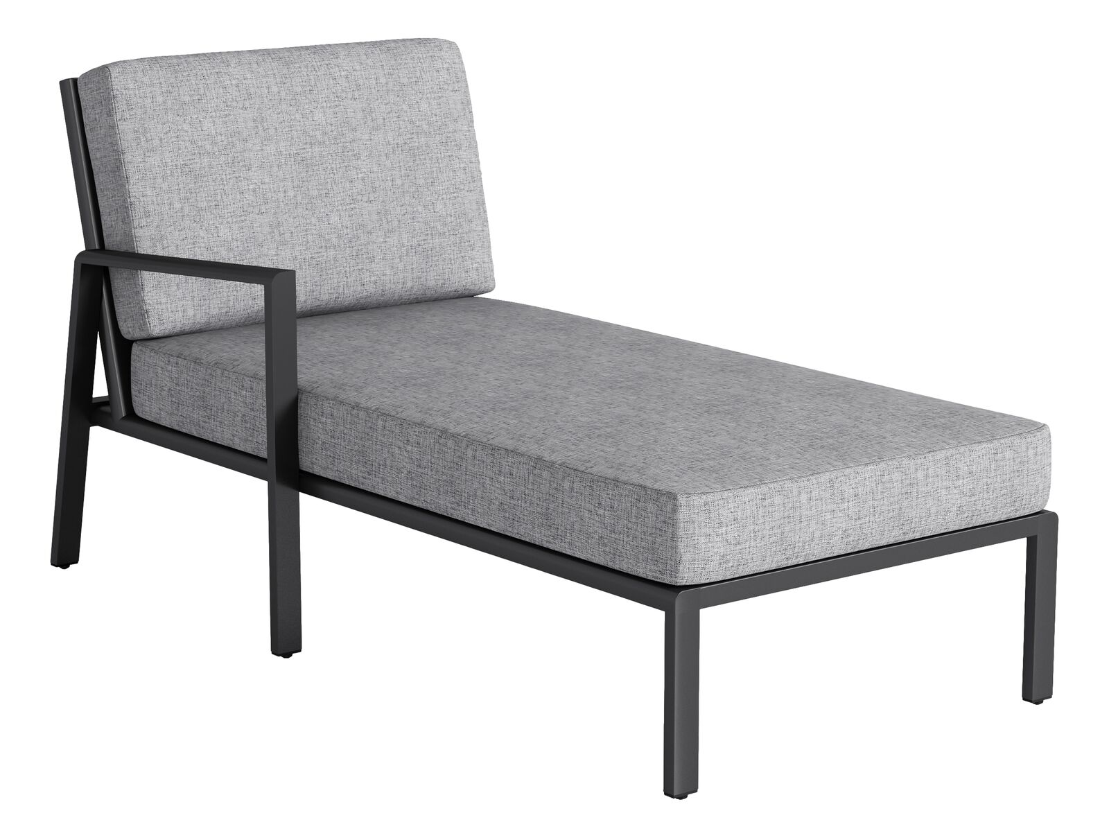 KETTLER Zenith Chaiselongue links Anthrazit Kissen Hellgrau meliert