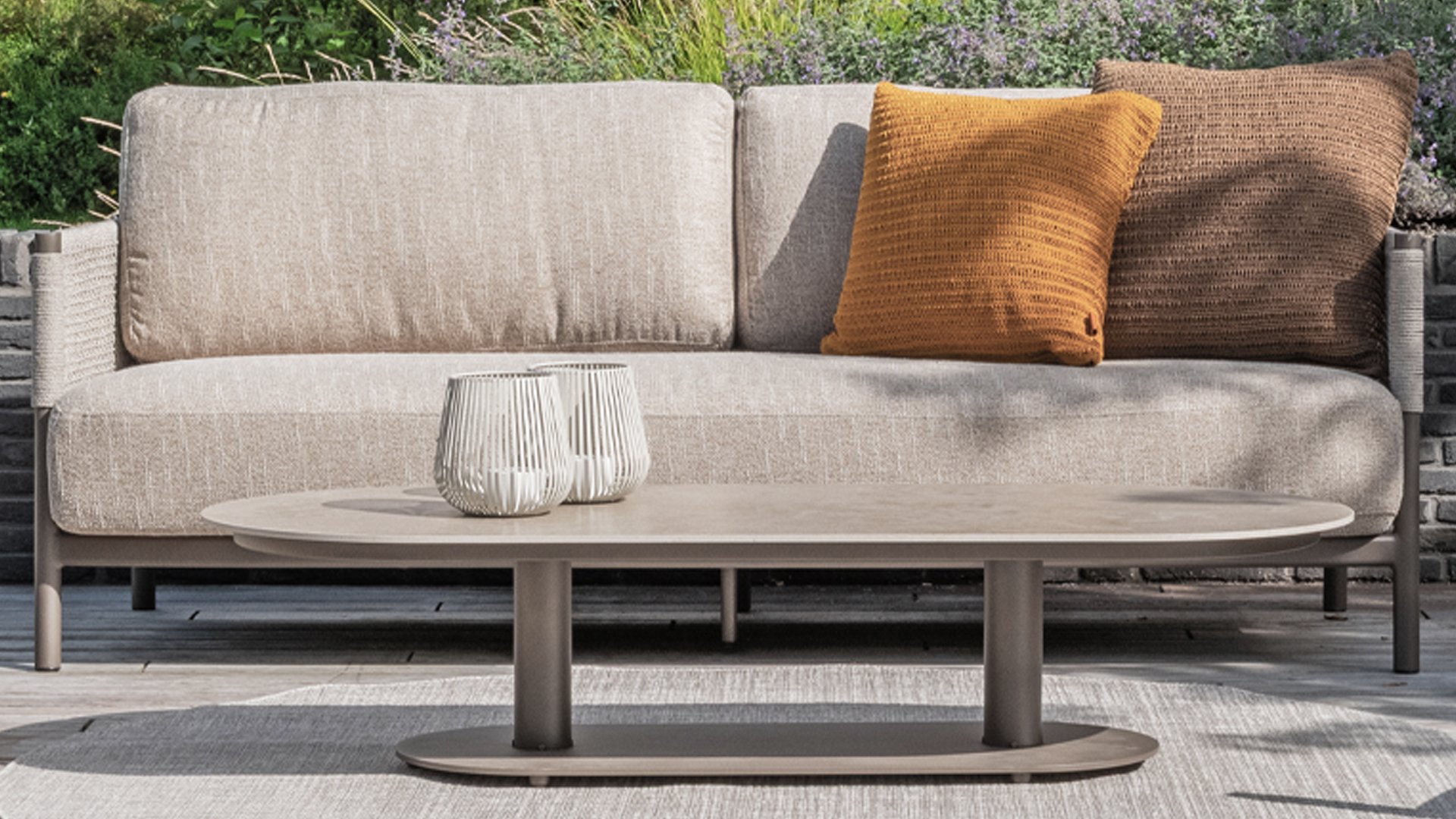 4 Seasons Outdoor Kaffeetisch 150x65 cm Boaz Edelstahl/Keramik Terre
